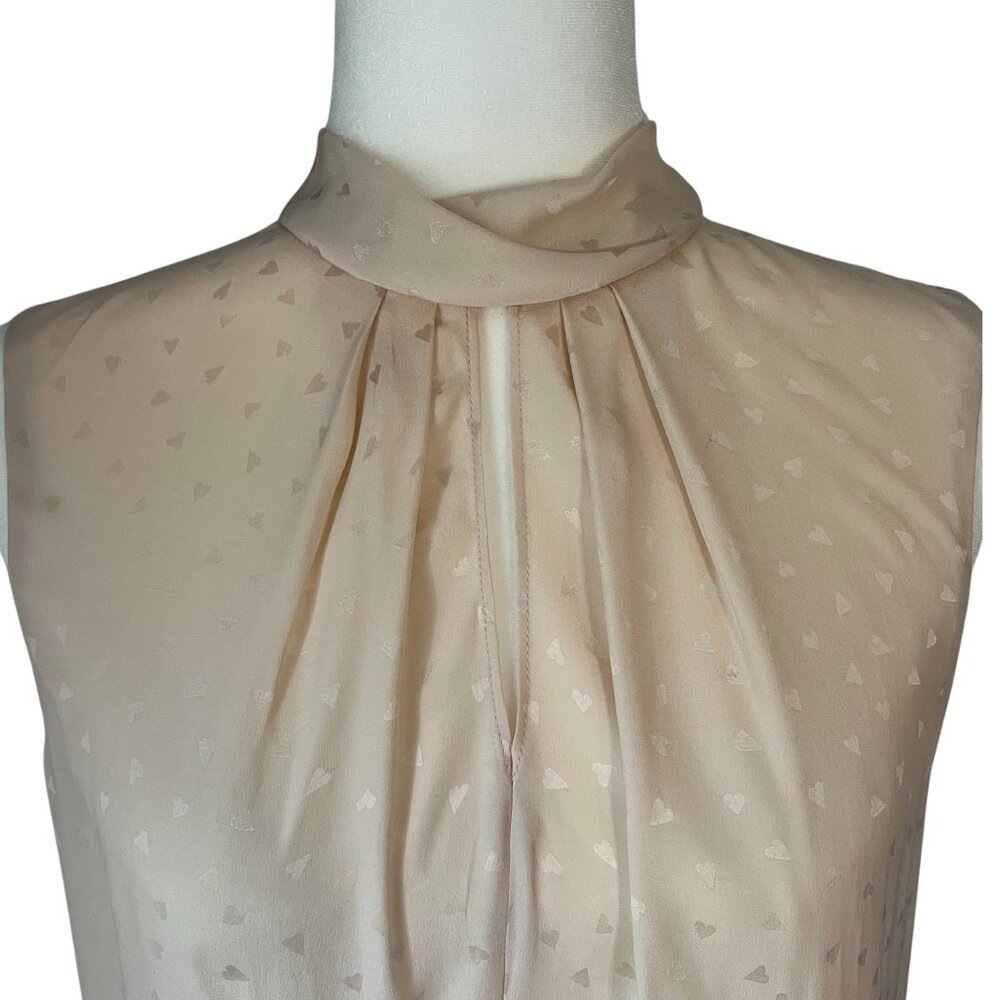 Rebecca Taylor Silk Heart Blouse Parfait Pink NWT Small - Picture 4 of 6